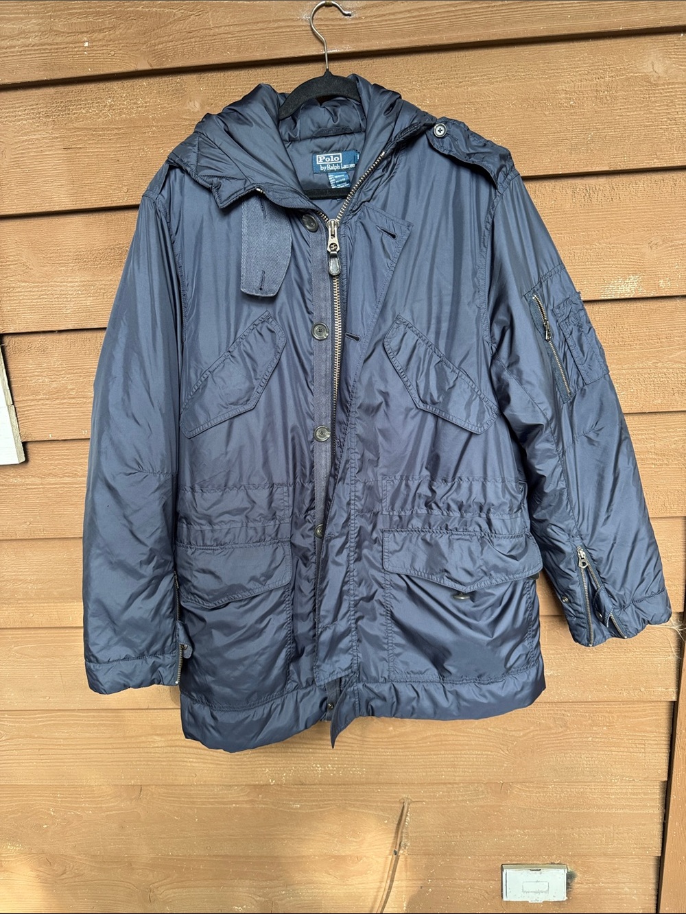 Vintage Polo by Ralph Lauren Dark Navy Hooded Field Coat size Large